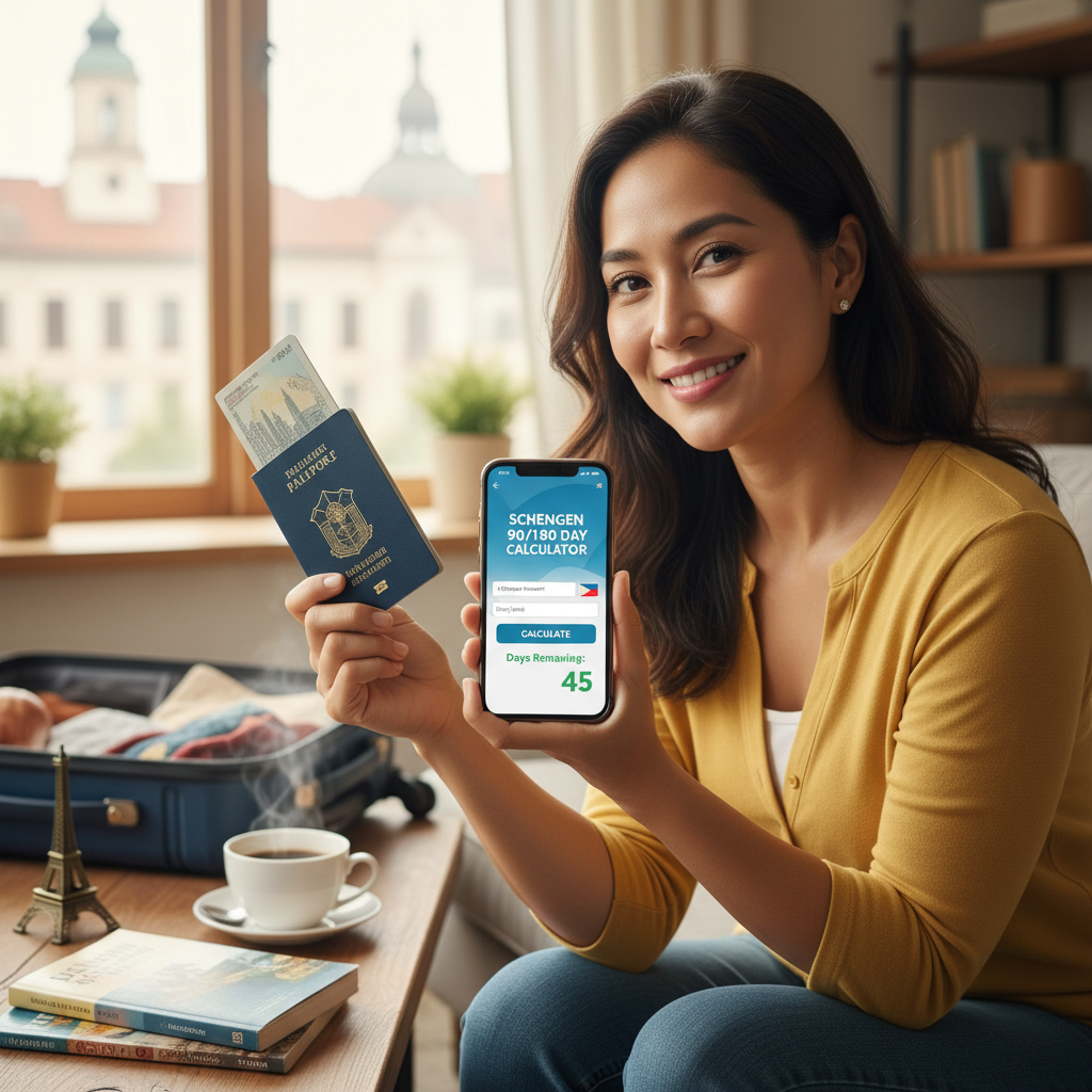 Schengen 90/180 Calculator — Philippine passport 2026